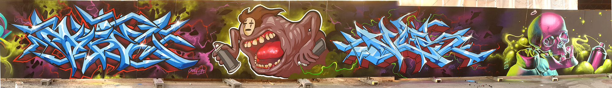 Cabelone Graffiti Mural Jam Kut it up Blockparty