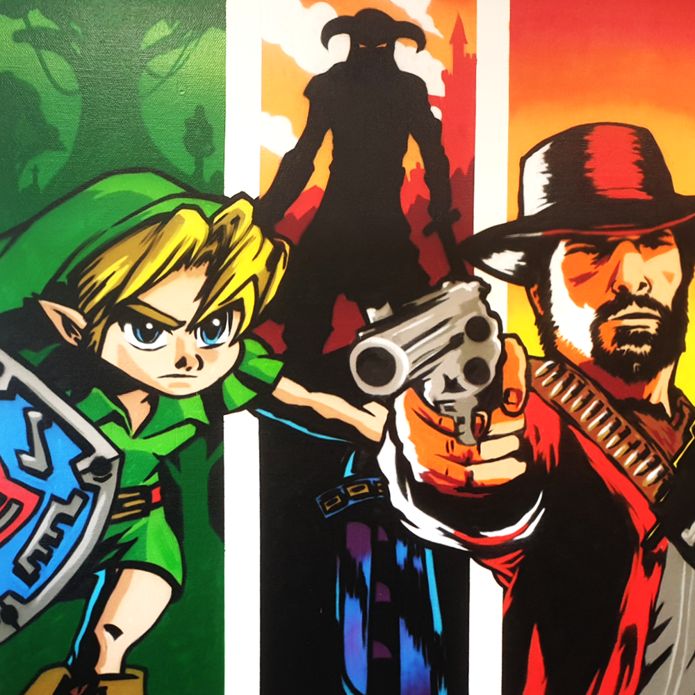 Cabelone - Graffiti Mural Göteborg Super Mario Zelda Skyrim